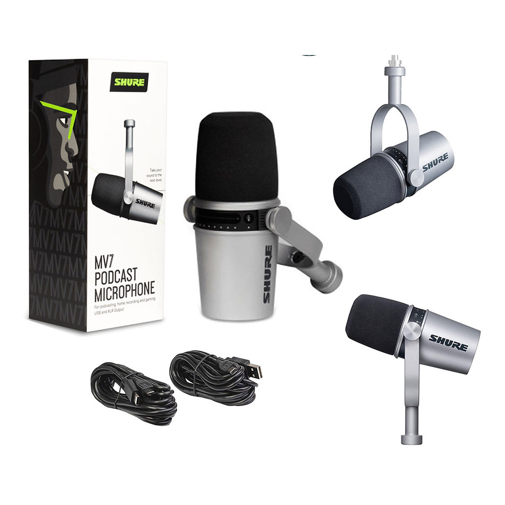 Micro Shure MV7-S Thu Âm Podcast Dynamic - Nhạc Cụ Tiến Mạnh
